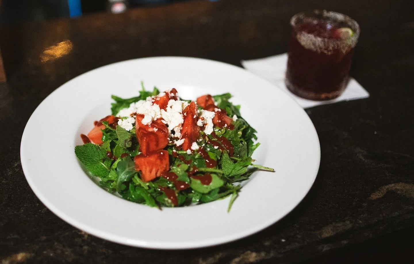 Summer in every bite. 🍉🌿
Our Watermelon Salad brings together juicy watermelon, arugula, feta, fresh mint, basil pesto, and a drizzle of honey &amp; sriracha &mdash; the perfect mix of cool and heat.

Fresh, bold, and beautifully balanced. 🥗✨

📍 