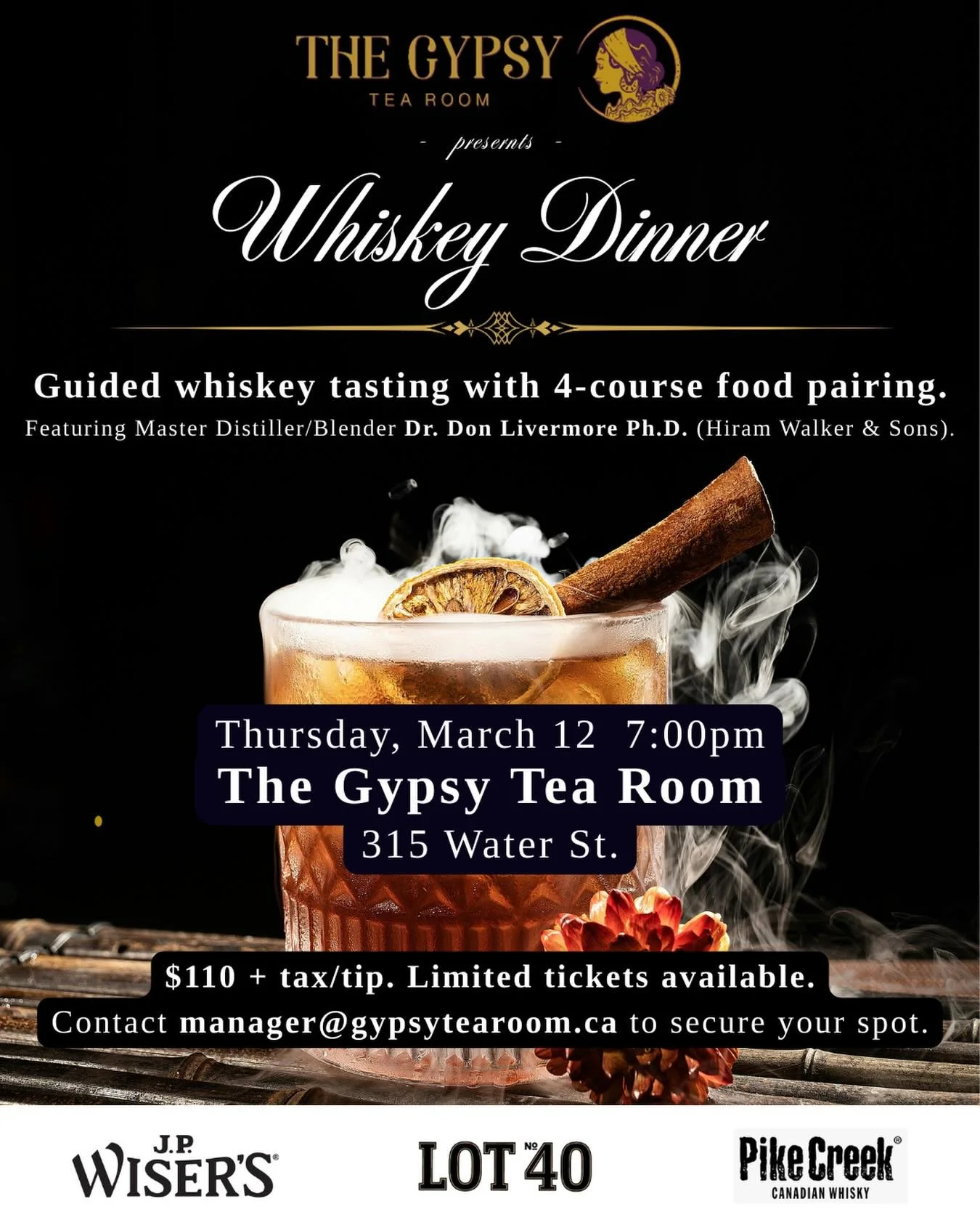 ✨ GIVEAWAY ✨

We&rsquo;re giving away 2 tickets to our exclusive Whiskey Dinner at The Gypsy Tea Room 🥃

🥃 Guided tasting of 5 premium whiskies
🍽 Expertly Curated 4-course pairing
🎓 Featuring Dr. Don Livermore, 2025 World Master Blender of the Ye