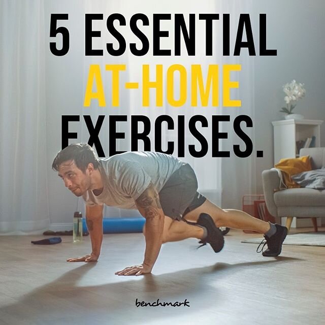 FIVE ESSENTIAL AT-HOME EXERCISES ⬇️⬇️⬇️ (via: @menshealthmag)
-
CRUCIAL AB WORKOUT! 
Perform each movement for 30 seconds to 1 minute.
- Side Plank
- Banded Deadbug
- Hip Raise
- Elevated Plank
- Supine Leg Extension 🔗

CHEST: TRY THIS INTENSE PUSH-