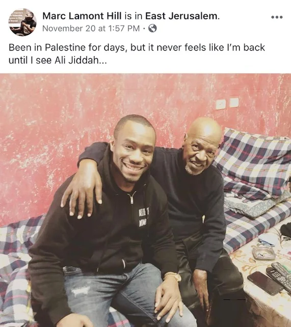 Convicted terrorist Ali Jiddah and Marc Lamont Hill, Facebook 2018