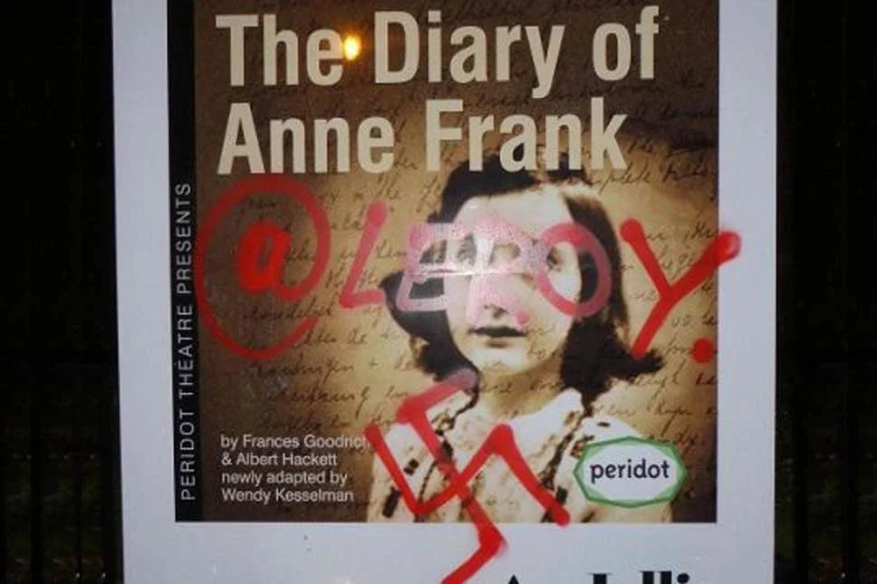 A poster advertising a production of 'The Diary of Anne Frank' was vandalised ( Ken Knight )