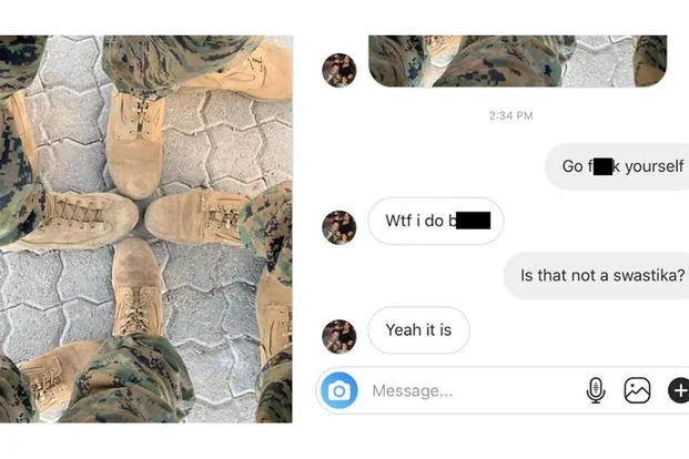 Instagram photo under investigation by U.S. Marine Corps. (Screenshot of Instagram post via Task and Purpose)