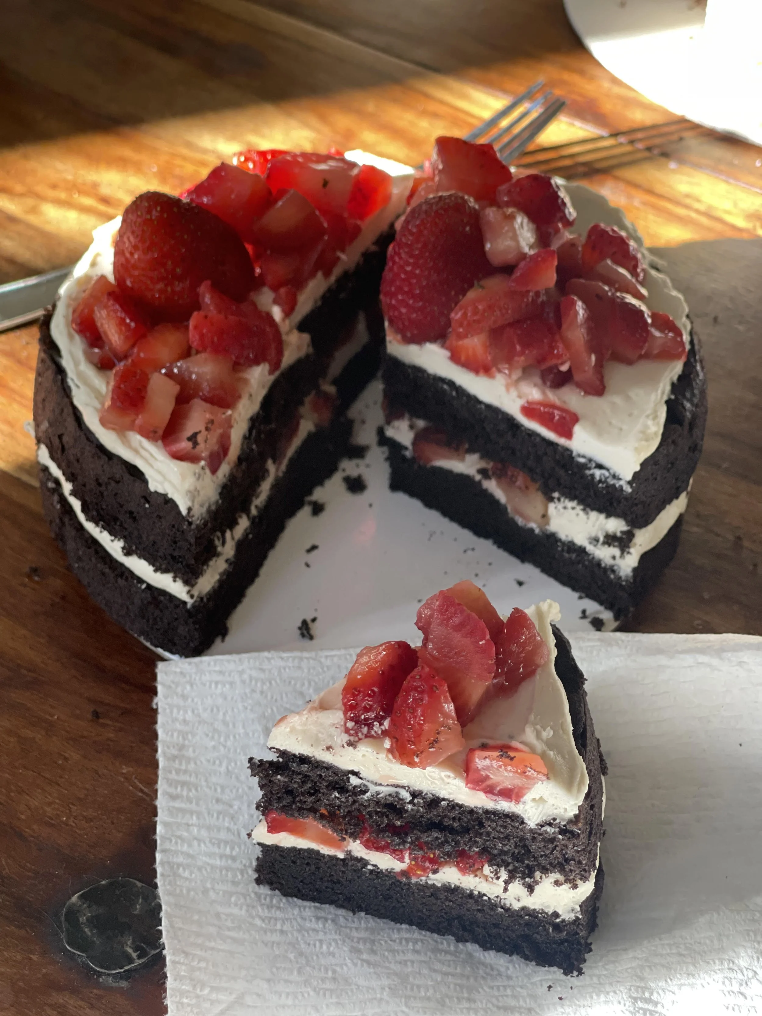 Black Cocoa &amp; Strawberry Snack Cake