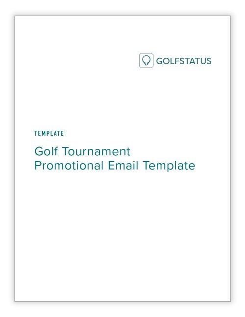 Golf Tournament Promotional Email Template