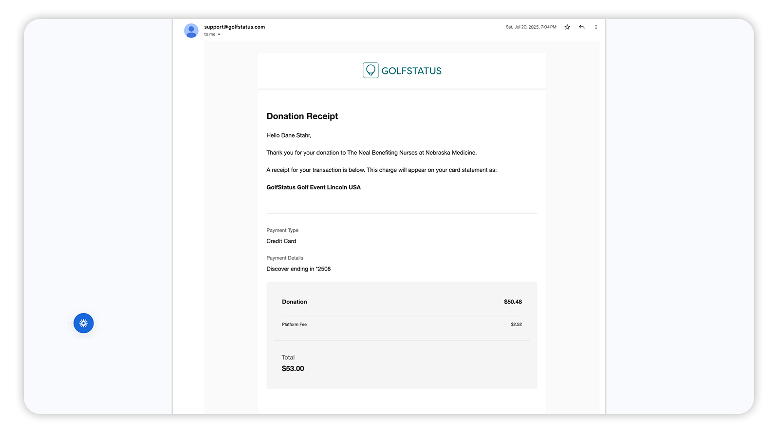 Confirmation Receipt