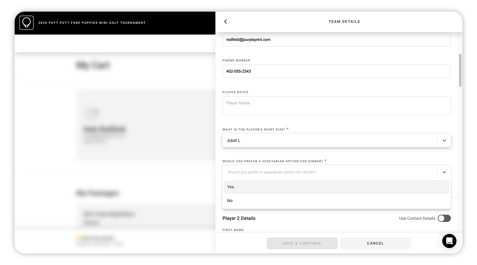 Golf Tournament Registration Form
