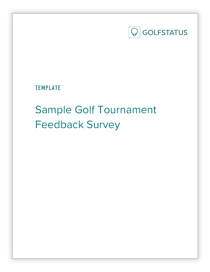 Sample Golf Tournament Feedback Survey