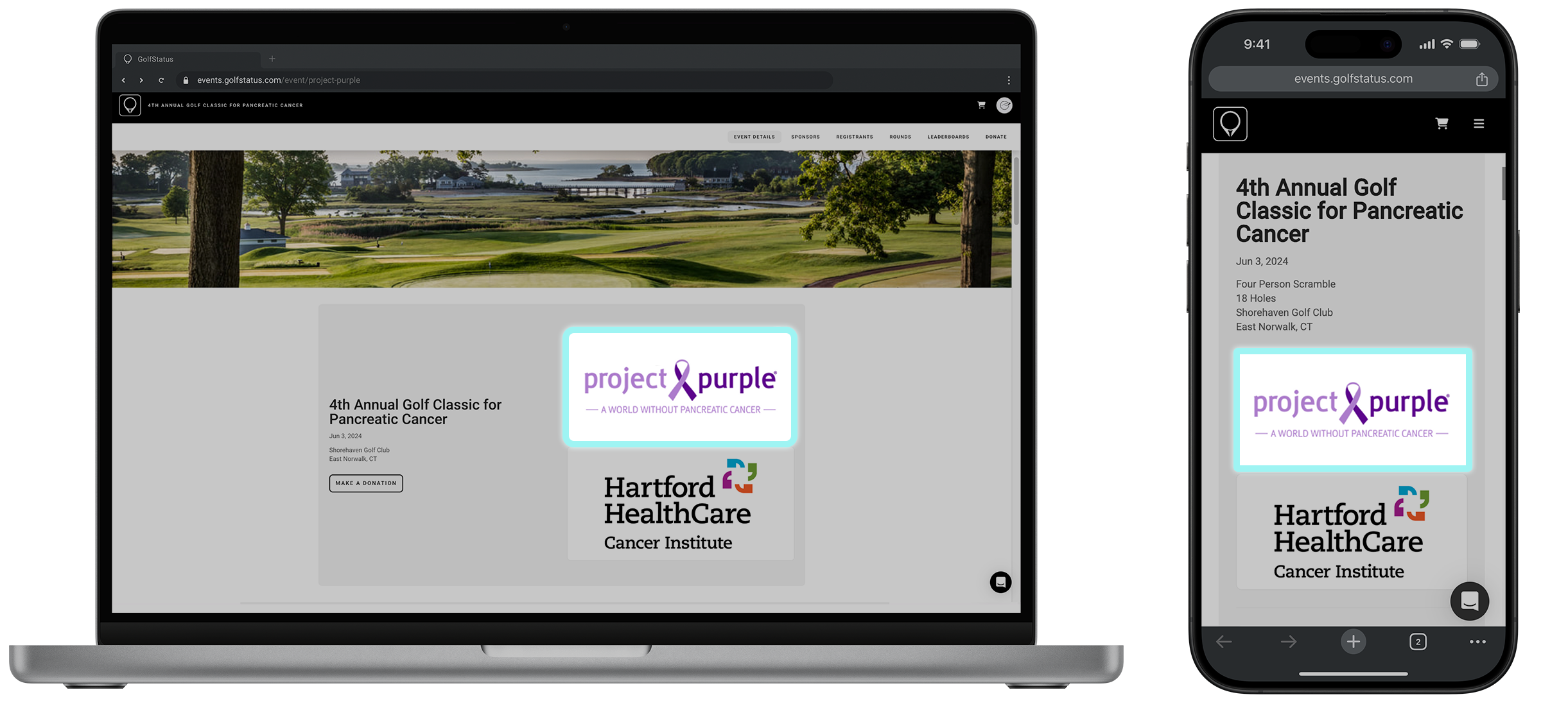 GolfStatus event website tournament logo example.