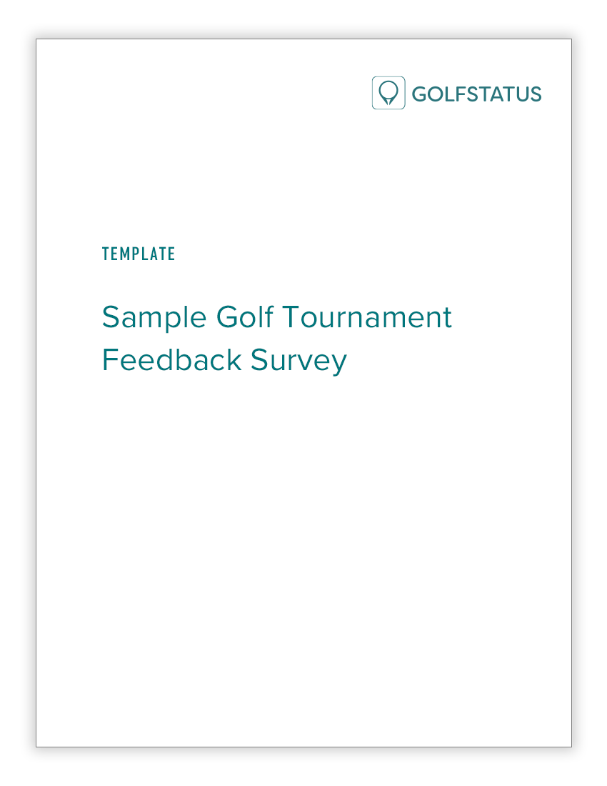 Sample Golf Tournament Feedback Survey