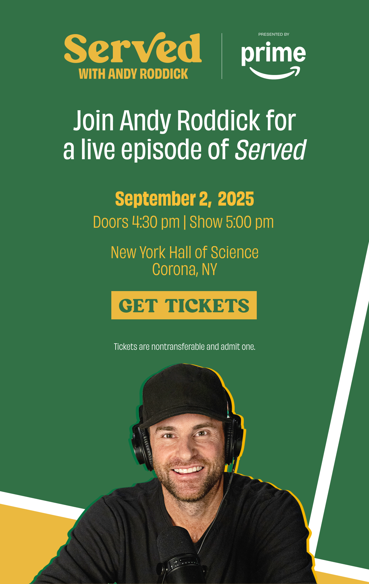 Served with Andy Roddick Live Podcast at the US Open