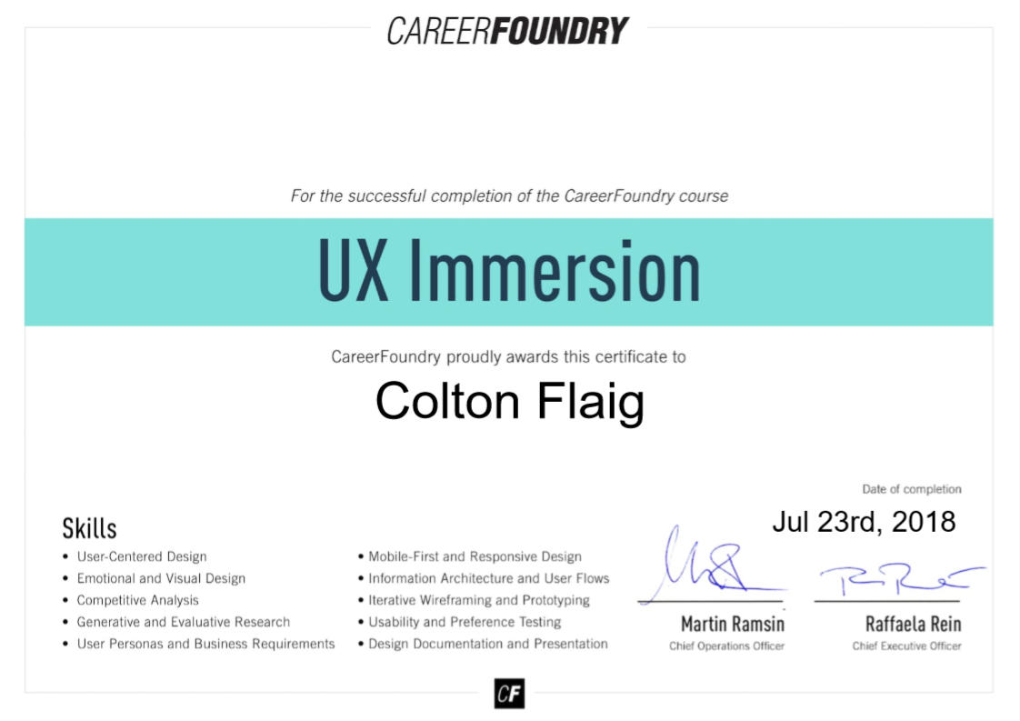 Colton Flaig - Career Foundry UX Immersion Certificate.png