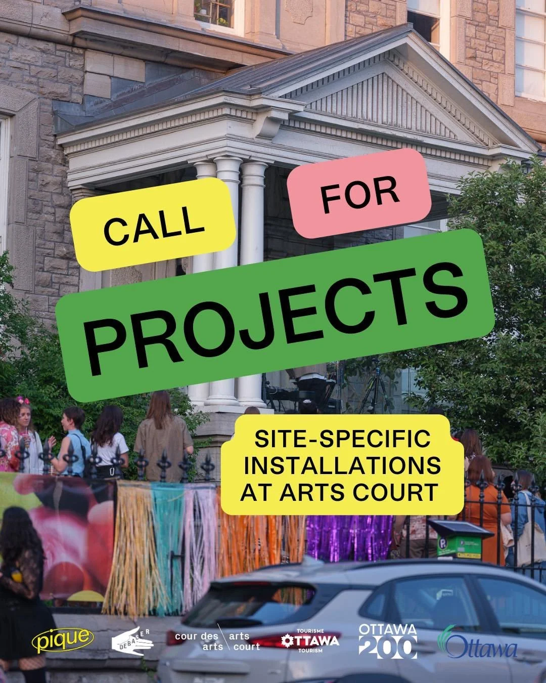 📣 Call for projects &ndash;&ndash; Site-specific installation at @artscourt for Pique 📣 

With support from @ottawatourism, Debaser is supporting the creation of two site-specific installations to be mounted at Arts Court for Pique on June 13, 2026