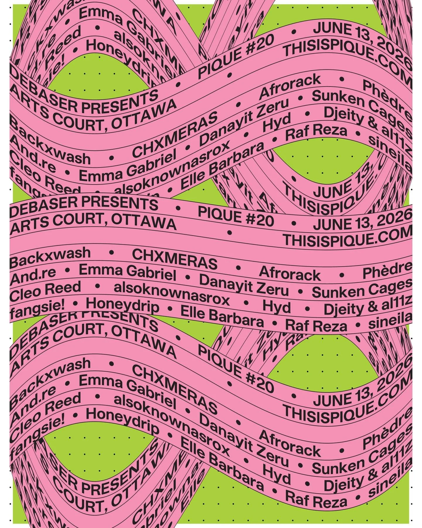 Announcing the lineup for the 20th edition x 5th anniversary of PIQUE ✨

After five years of reshaping Ottawa&rsquo;s underground arts landscape, Pique arrives at its 20th edition with momentum, reflection, and an eye firmly on what&rsquo;s next 👀


