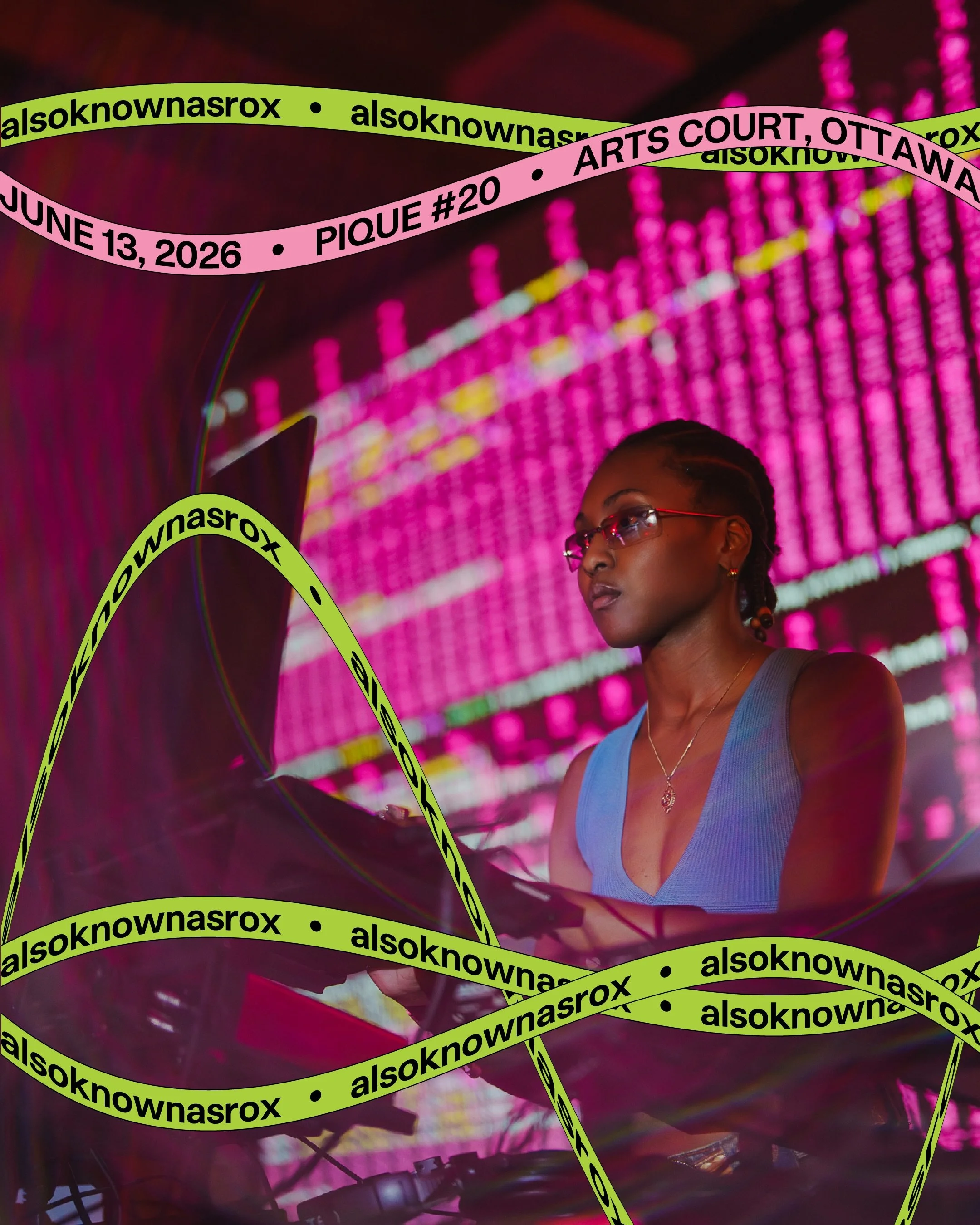 @alsoknownasrox turns live coding into performance at Pique 💻

The NYC-based new media artist and musician-programmer approaches digital programming as a live artistic medium, manipulating sound and structure in real time through improvisation and e
