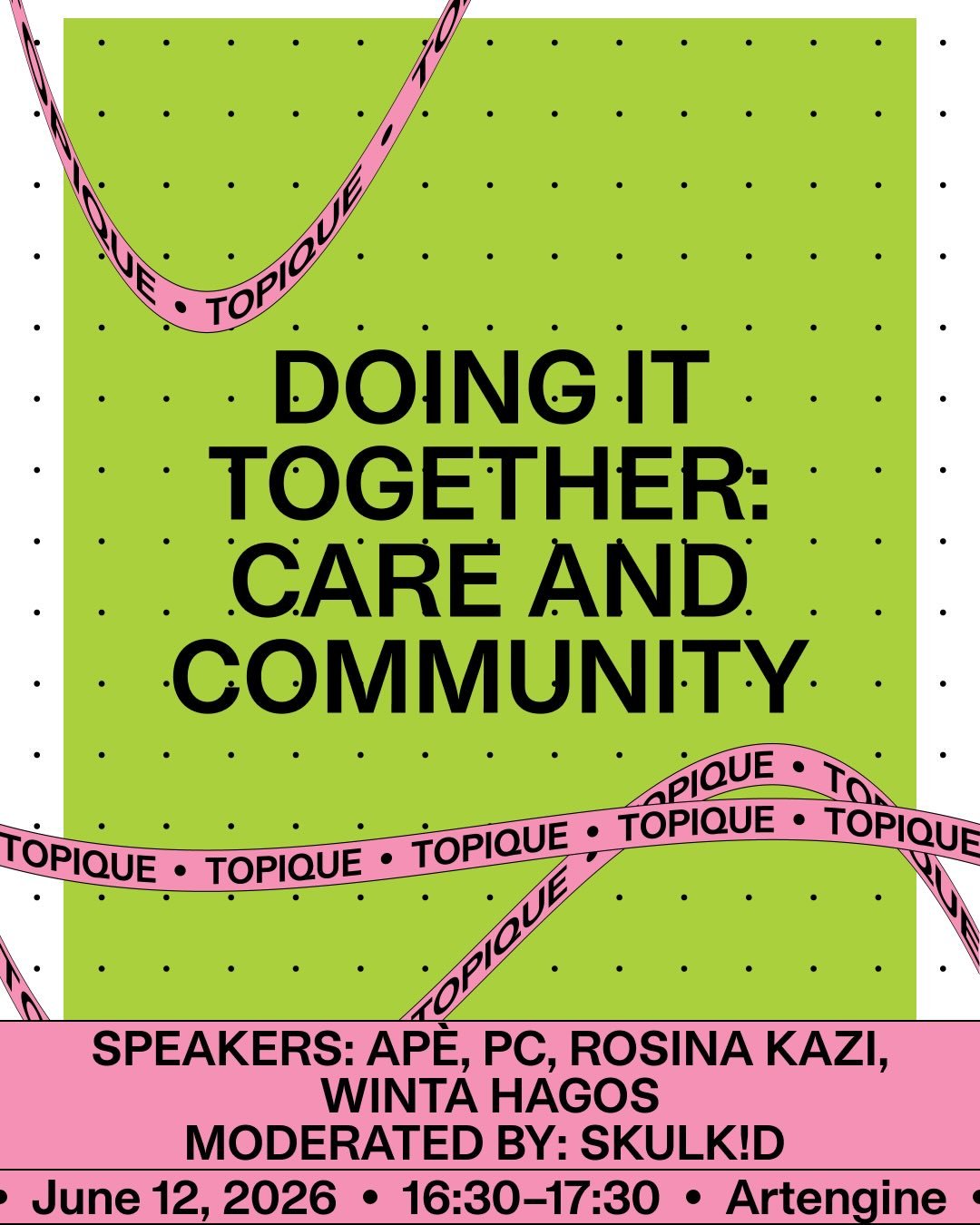 On Friday, June 12, join us at Topique as we explore one central question: what becomes possible when artists build together rather than alone? 🔗

&ldquo;Doing it Together: Care and Community&rdquo; will address the landscape of DIY culture, competi