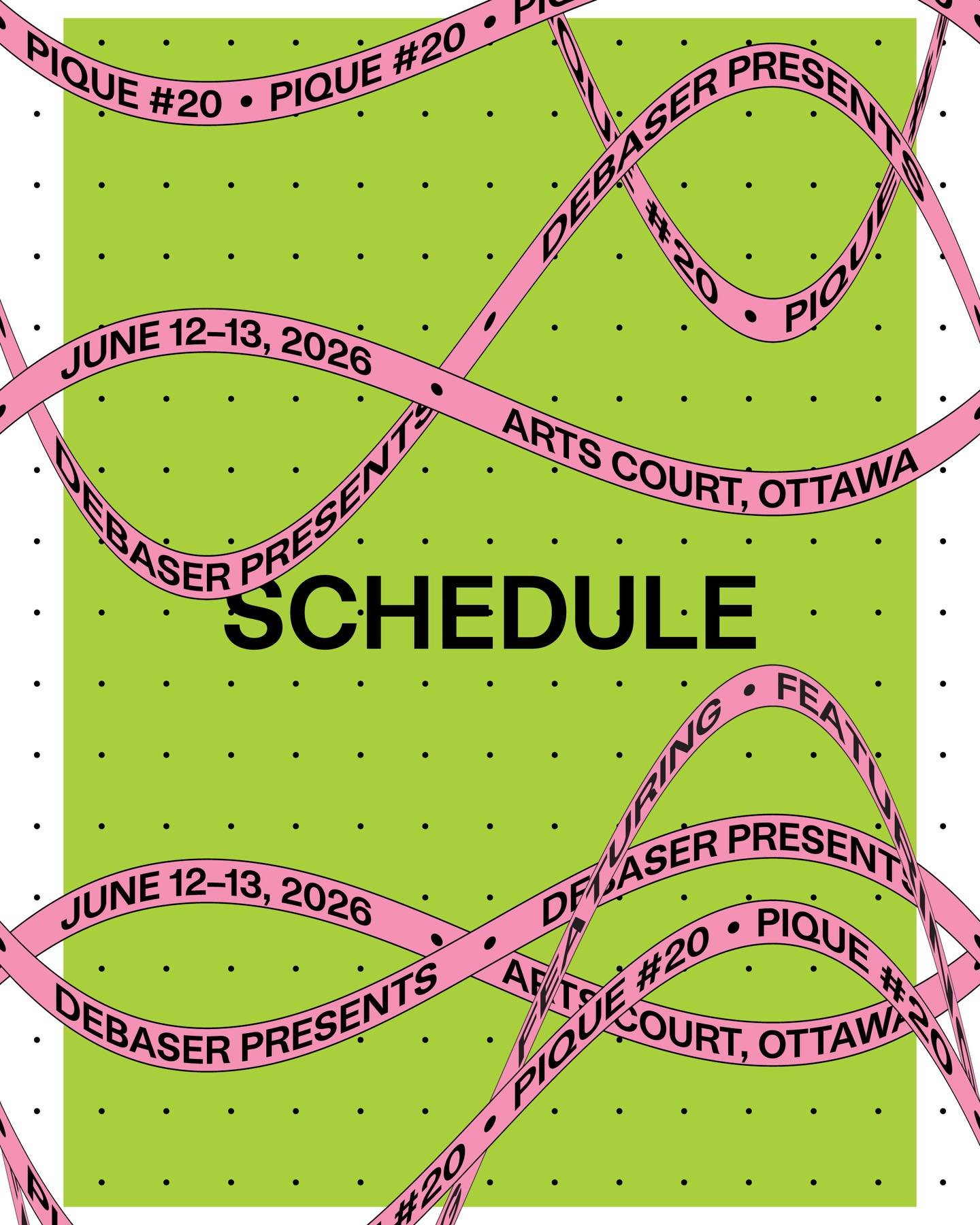 Schedule reveal for Pique #20! 🎀 ⏰ Save this post, plan your visit and don&rsquo;t miss a thing!

For the first time, Pique will go until 4:00 am! Enjoy extended programming and bar hours in Club SAW, thanks to support from the Ottawa Nightlife Offi