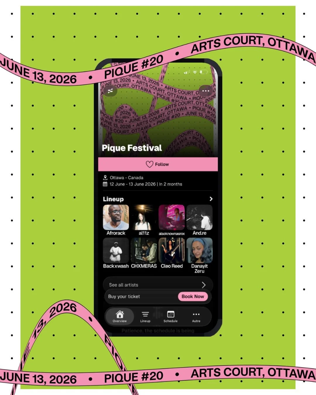 Find us on @festapp_fr or download it via the link in our bio for all the Pique info you need at your fingertips 🫳📲

There you&rsquo;ll find:

🎀 Interactive schedule

🎀 Site Map

🎀 Artist info

🎀 Venue and accessibility info

🎀 Ticket purchase
