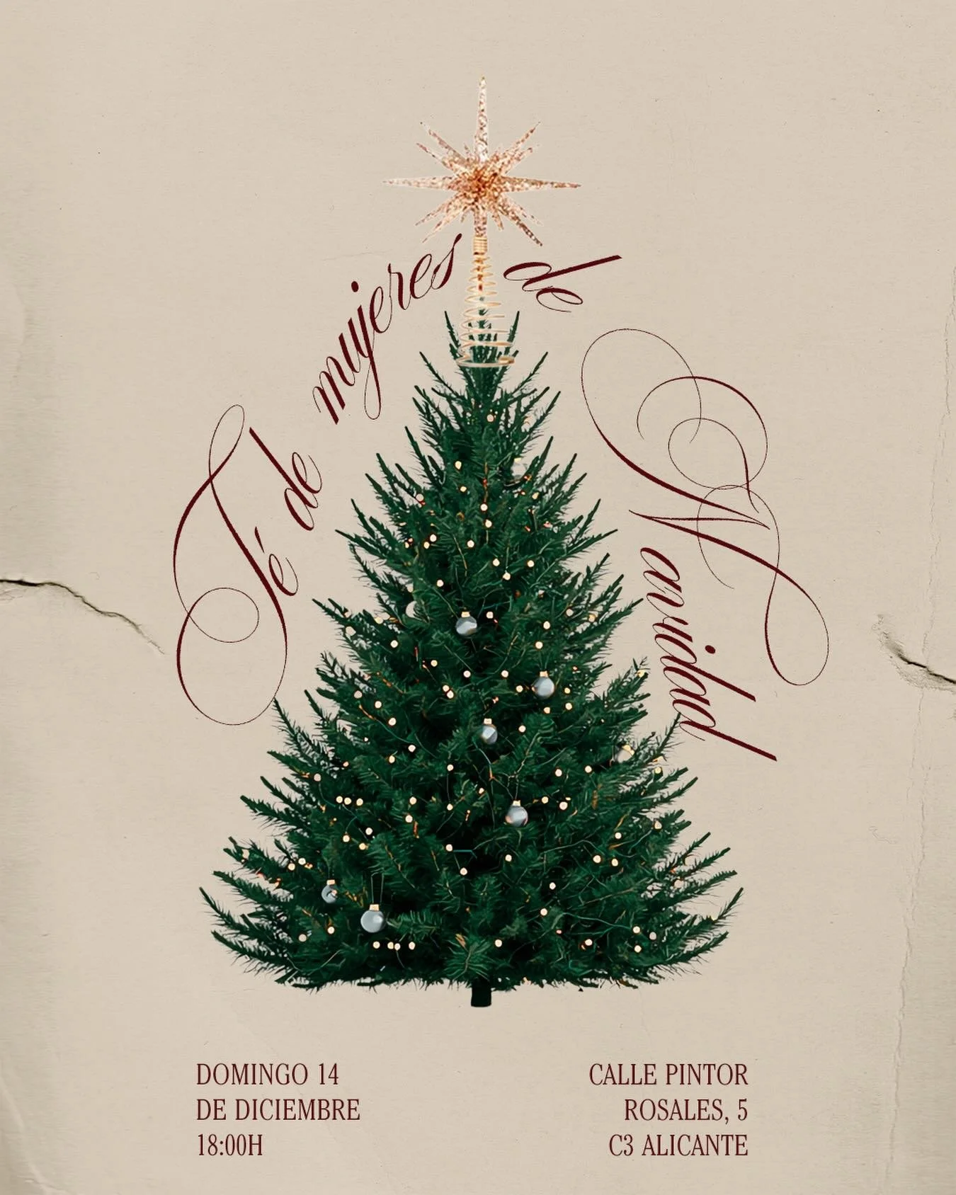 Ma&ntilde;ana es nuestro T&eacute; de Mujeres de Navidad ✨
Un tiempo especial para compartir, conectar y celebrar juntas.

🗓️Ma&ntilde;ana Domingo
🕕 18:00 h
📍 En nuestra iglesia

Te esperamos 💛