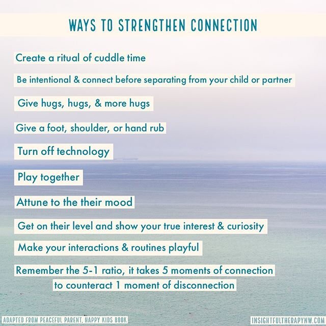Connection is key. 𝐄𝐯𝐞𝐫𝐲 interaction is a moment in the relationship. Each 𝐦𝐨𝐦𝐞𝐧𝐭 is an opportunity to 𝐜𝐨𝐧𝐧𝐞𝐜𝐭. Which one will you add into your rituals of connection? 
#connection #relationship #ritualsofconnection #attachment #par