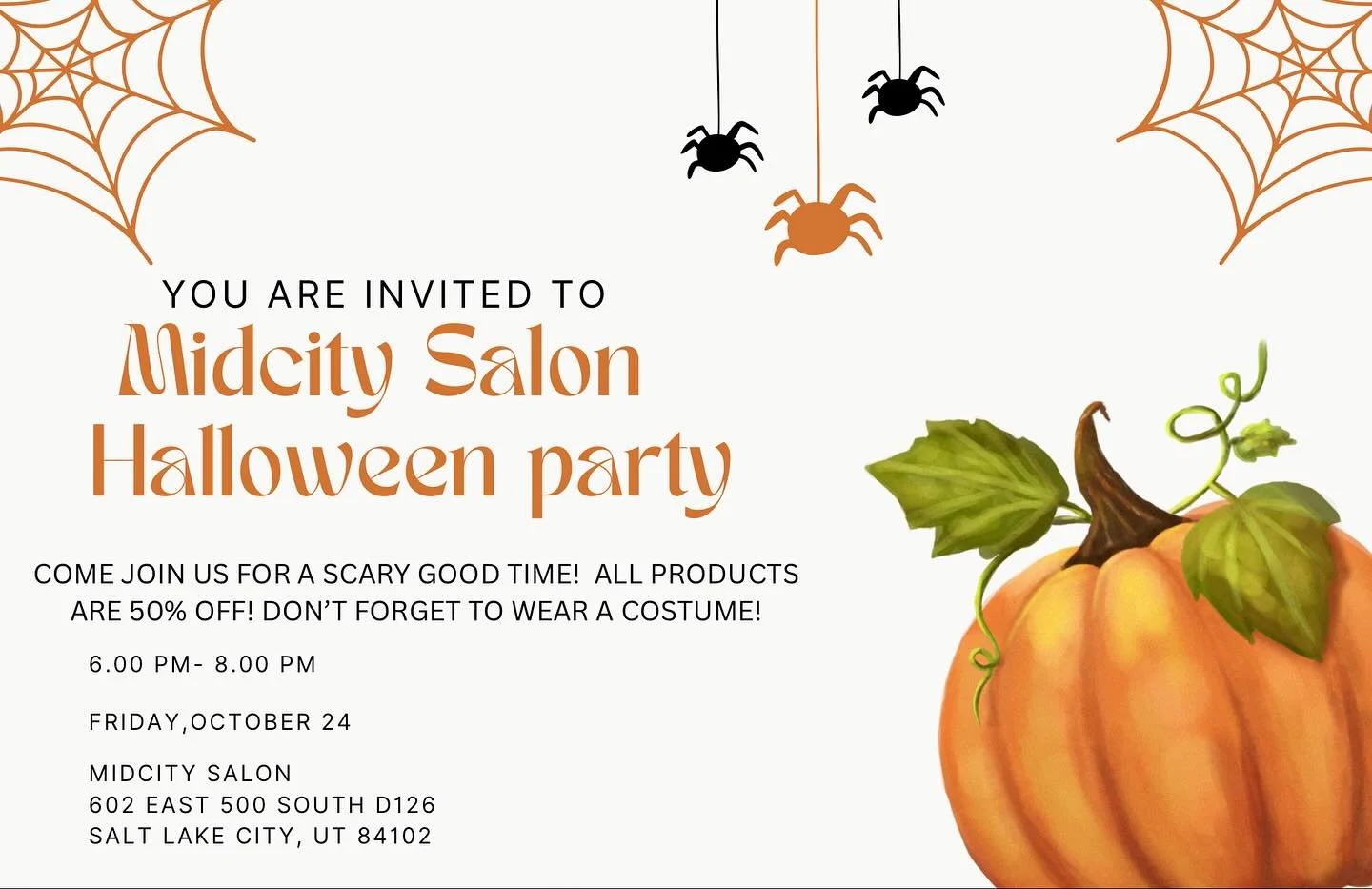 Come join us for a Halloween party next Friday the 24th! #halloween #salon #midcitysalon #kevinmurphy #trolleysquare