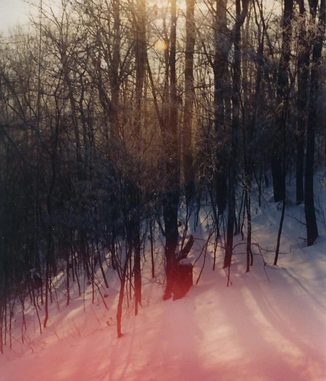 Shadows in the sunrise after a blizzard