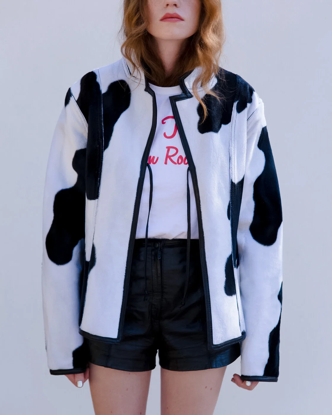 vintage cow print jacket