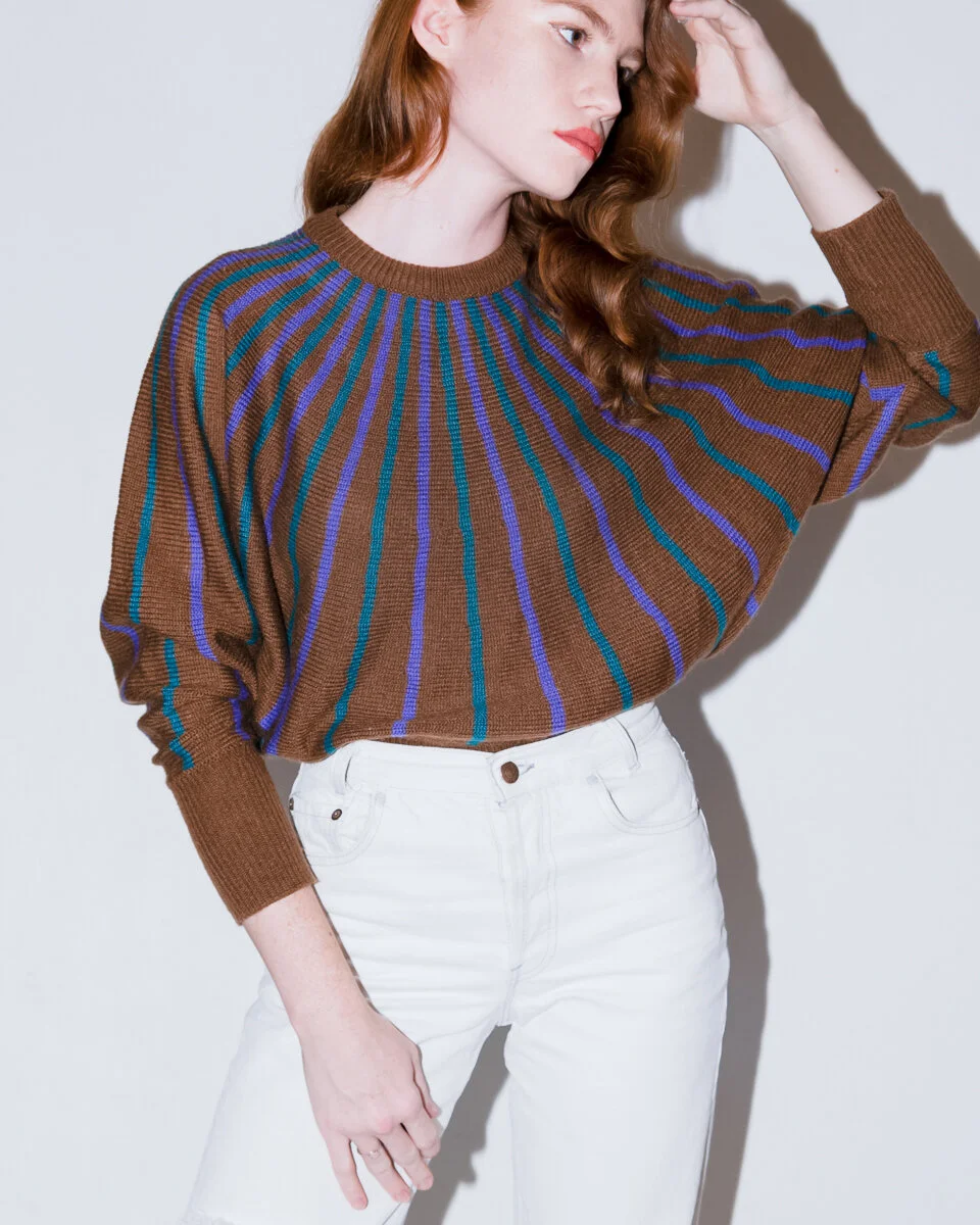 80s Dolman Bat Wing Sleeve Sweater - S 