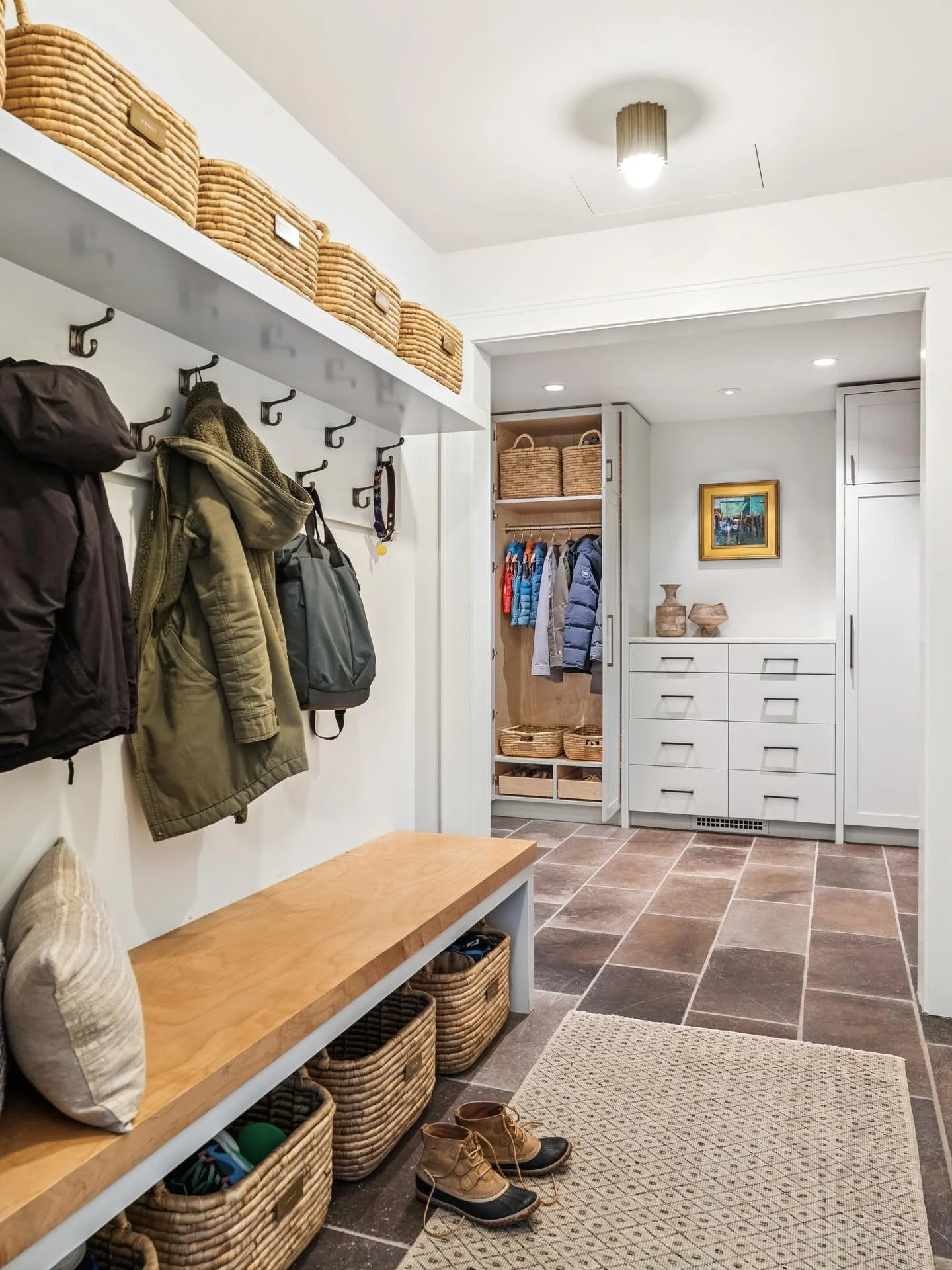 Calendar says spring. Boots say otherwise. Good thing this mudroom is built for both. ⚡️🌸✨❄️ #newenglandspring