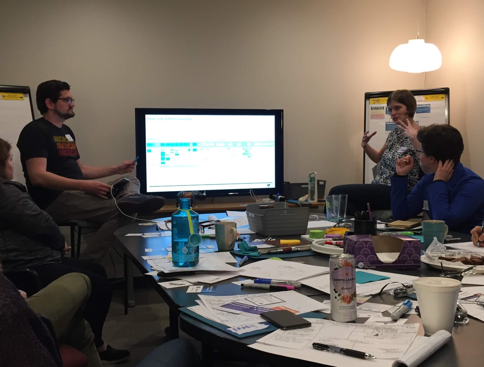 Joe Elmendorf and Kaarin Hoff teach the Modeling for Clarity workshop . Photo credit Dan Cooney