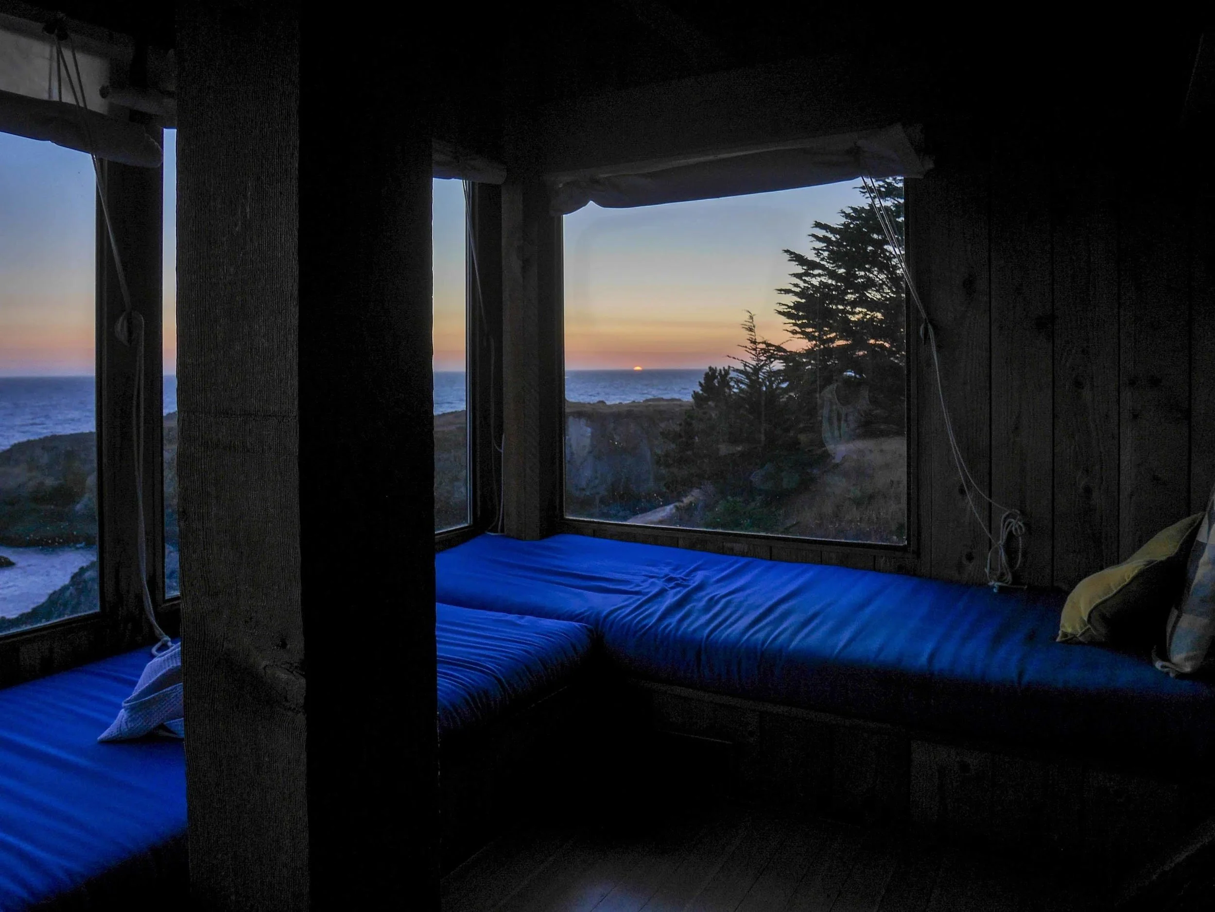 One of the most profound places I’ve ever lazed about: the window seat in Charles Moore’s condominium at The Sea Ranch in Sonoma County, California.