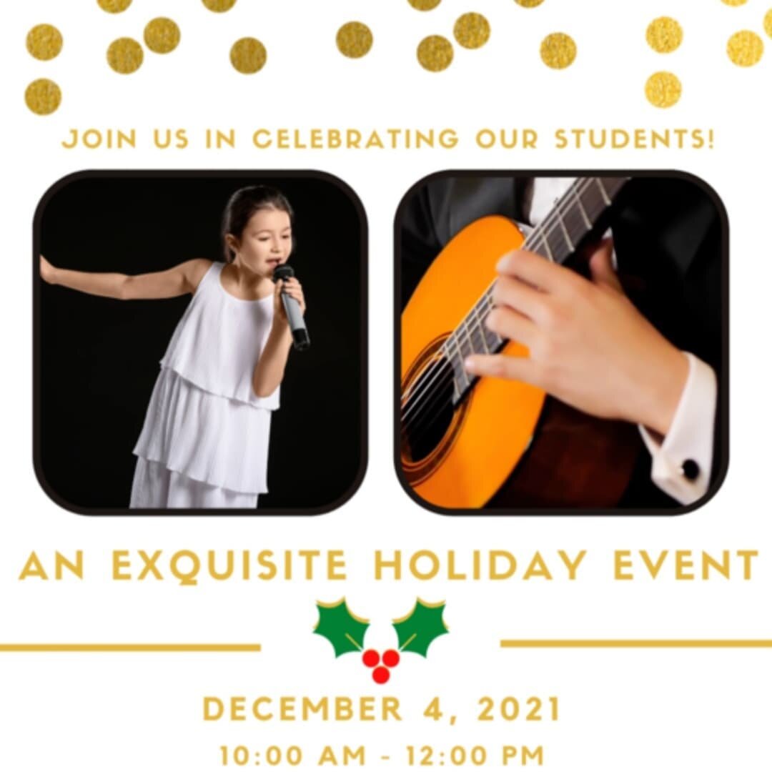 7 days to this Celebratory Event featuring our talented musicians! 
THANK YOU TO ALL OUR WONDERFUL FAMILIES! 

STUDENTS:  You are amazing! 👏 We are proud of each one of your accomplishments!
PARENTS: Check your inboxes this Monday for logistics and 