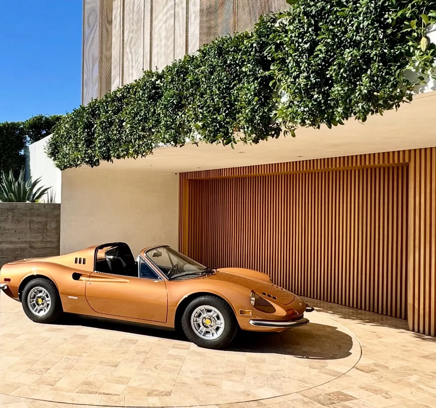 The Dino fits the vibe.  #246gt  #luxuryhouse #luxurylifestyle #hollywoodhills #customhomes #ferrari