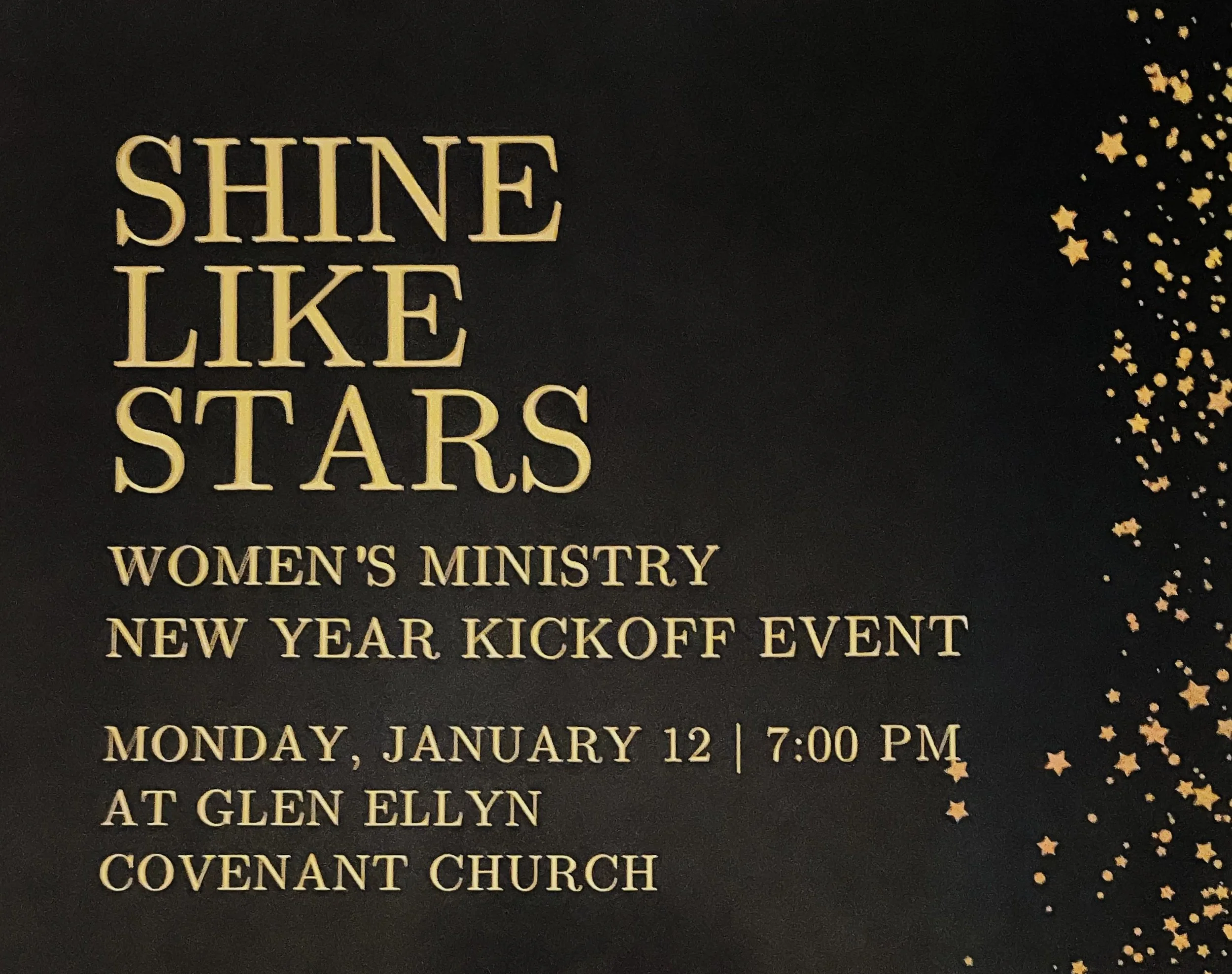 "SHINE LIKE STARS" Women's ministry kick-off event