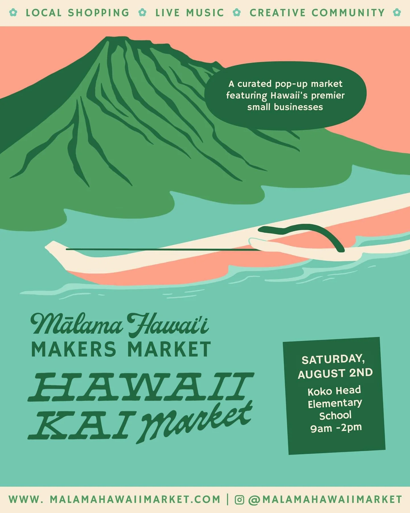 SAVE THE DATE! 🌴 Our first market of August is almost here 〰️ and you won&rsquo;t want to miss it!

Join us on Saturday, August 2nd at our Hawai&lsquo;i Kai Market as we pop up with a rad lineup of local makers, creatives, and small businesses you&r