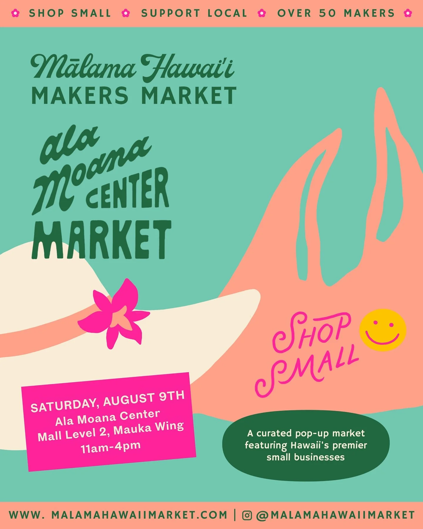 SAVE THE DATE! 💛 
This Saturday, August 9th, @malamahawaiimarket is popping up at Ala Moana Center! 

What makes @malamahawaiimarket so special? It&rsquo;s not just another pop-up &mdash; our market is a highly curated showcase of Hawai&lsquo;i&rsqu