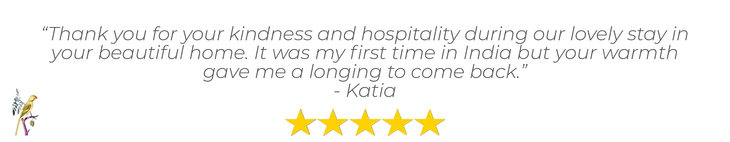 A five star review from Lua Cheia guest Katja