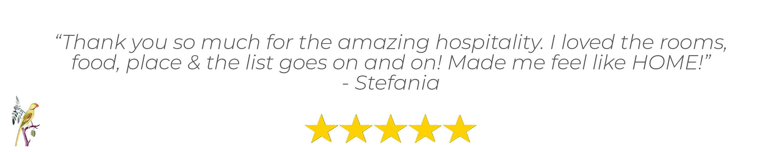 A five star review from Lua Cheia guest Stefania