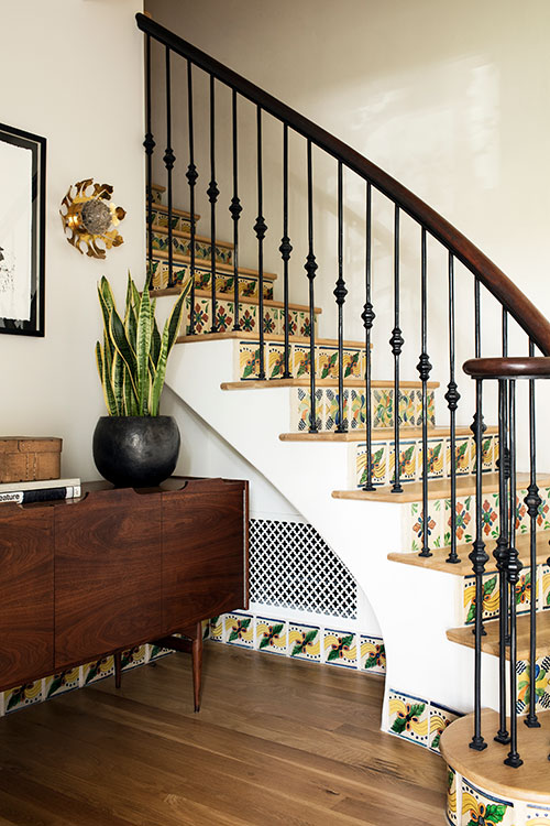 Spanish-Colonial-Revival-Staircase-with-Painted-Tile-Risers-and-Wrought-Iron-Handrail-in-Brentwood-Santa-Monica-Designed-by-Carol-Allen-of-Studio-Allen-Architects-and-Kishani-Perera.jpg