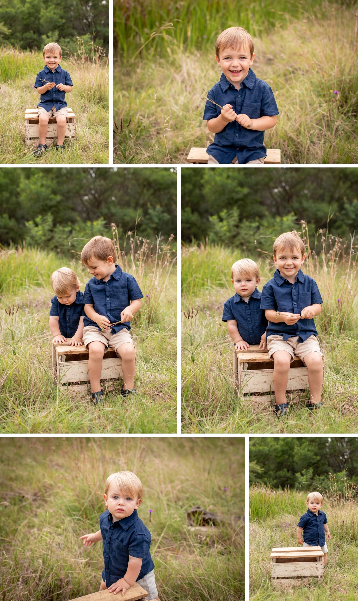 Family with two young boys having family photos in the Hawkesbury