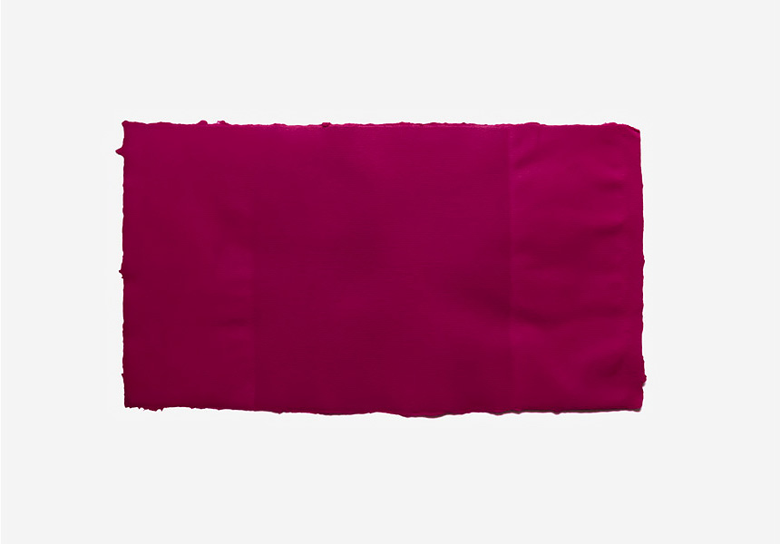   Fabriano Collage, magenta, 2017 Handmade Fabriano paper, inkjet ink used as dye, 36 x 56 cm 