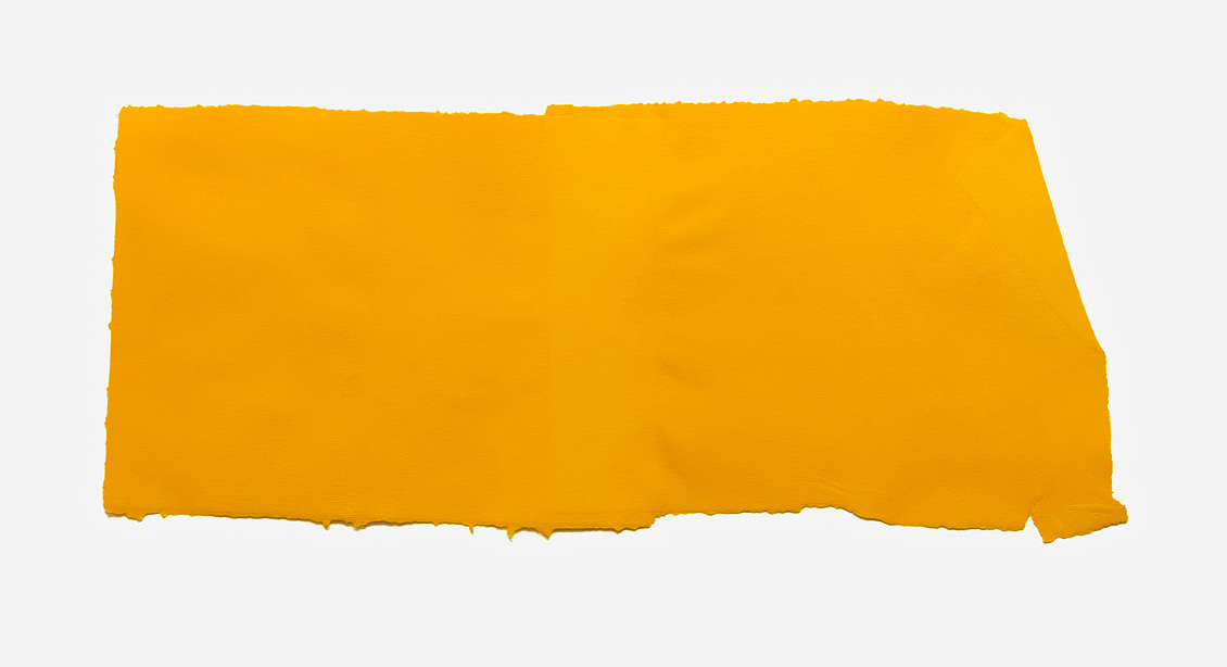   Fabriano Collage, yellow, 2017 Handmade Fabriano paper, inkjet ink used as dye, 36 x 62 cm 