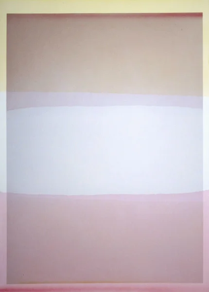 Three Quarter Passes, cyan-magenta, 2012. Diluted inkjet ink used as dye, inkjet print on paper, 21 x 30 cm