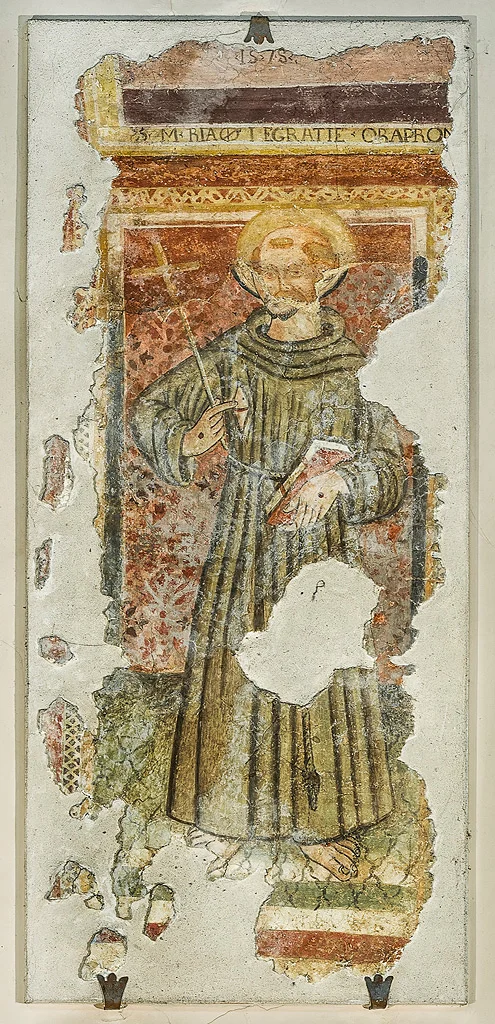 Fresco of Saint Francis, c. XIV century, attributed to the Umbrian school