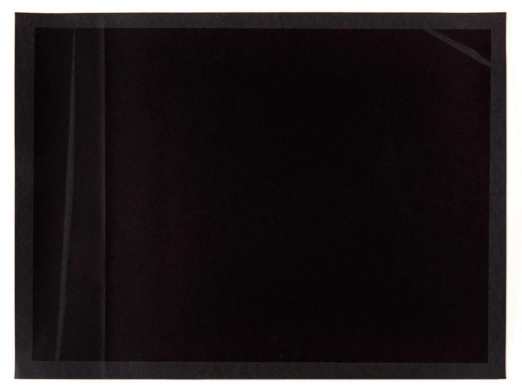 Negative Folds and Lines #8, 2010 Unique pigment print on black folded paper, 52 x 35.5 cm