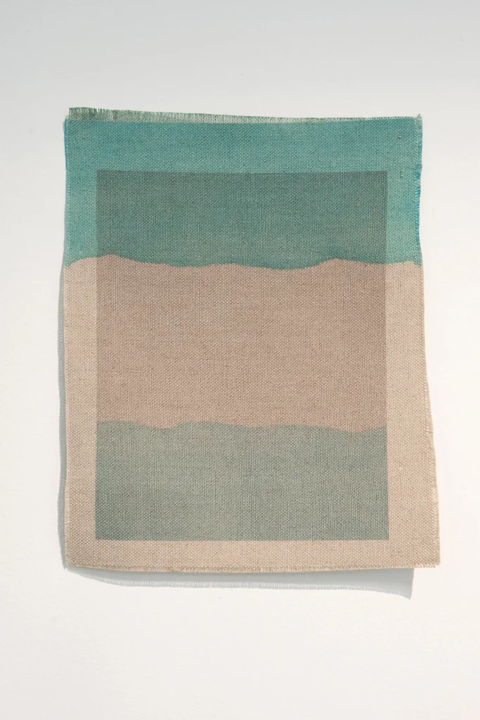 Three Quarter Passes, cyan, 2012. Inkjet ink used as dye, inkjet print on canvas, 21 x 25 cm