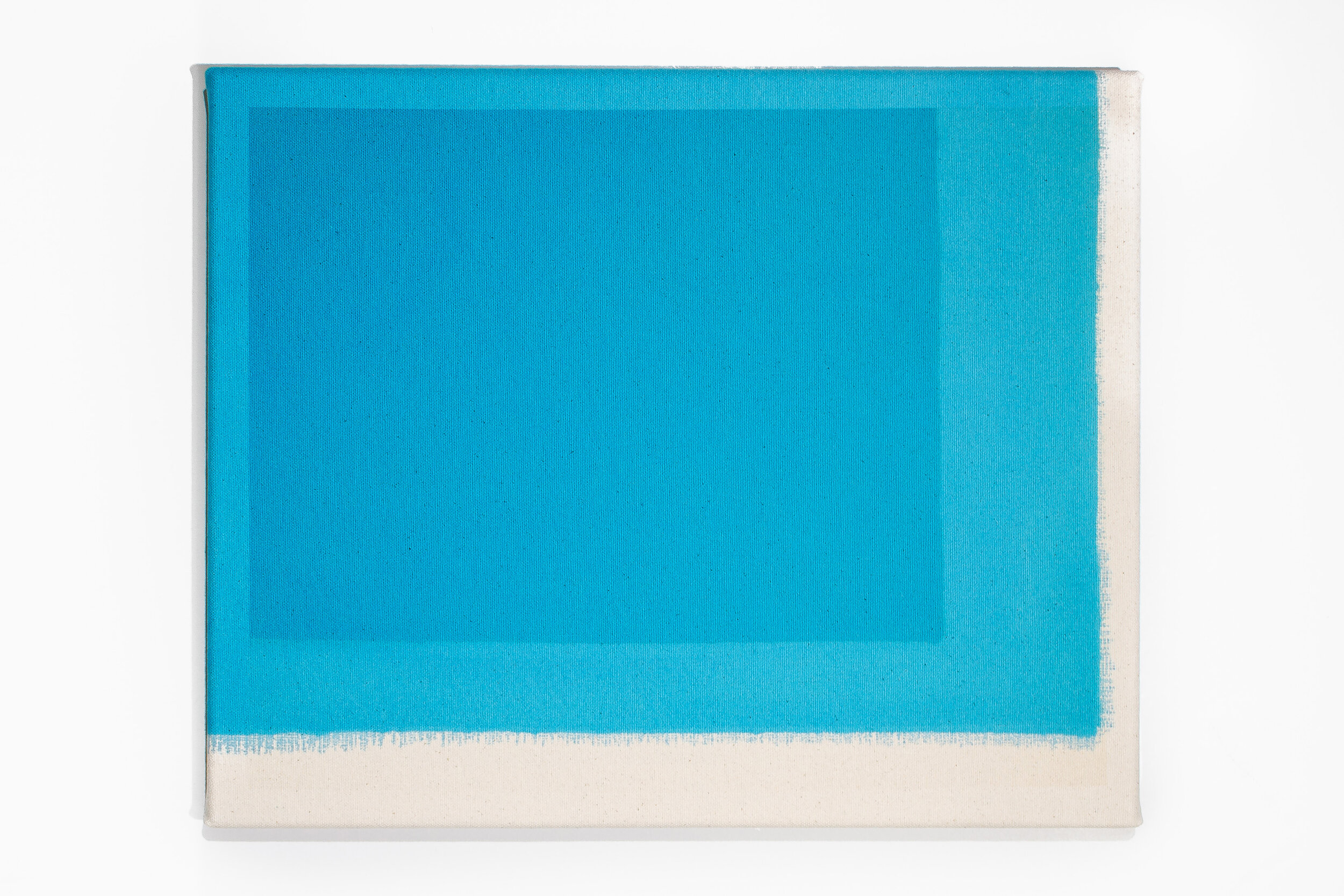   Underlay, light blue, 2019 Inkjet print and inkjet ink on canvas  38 x 31.5 cm 