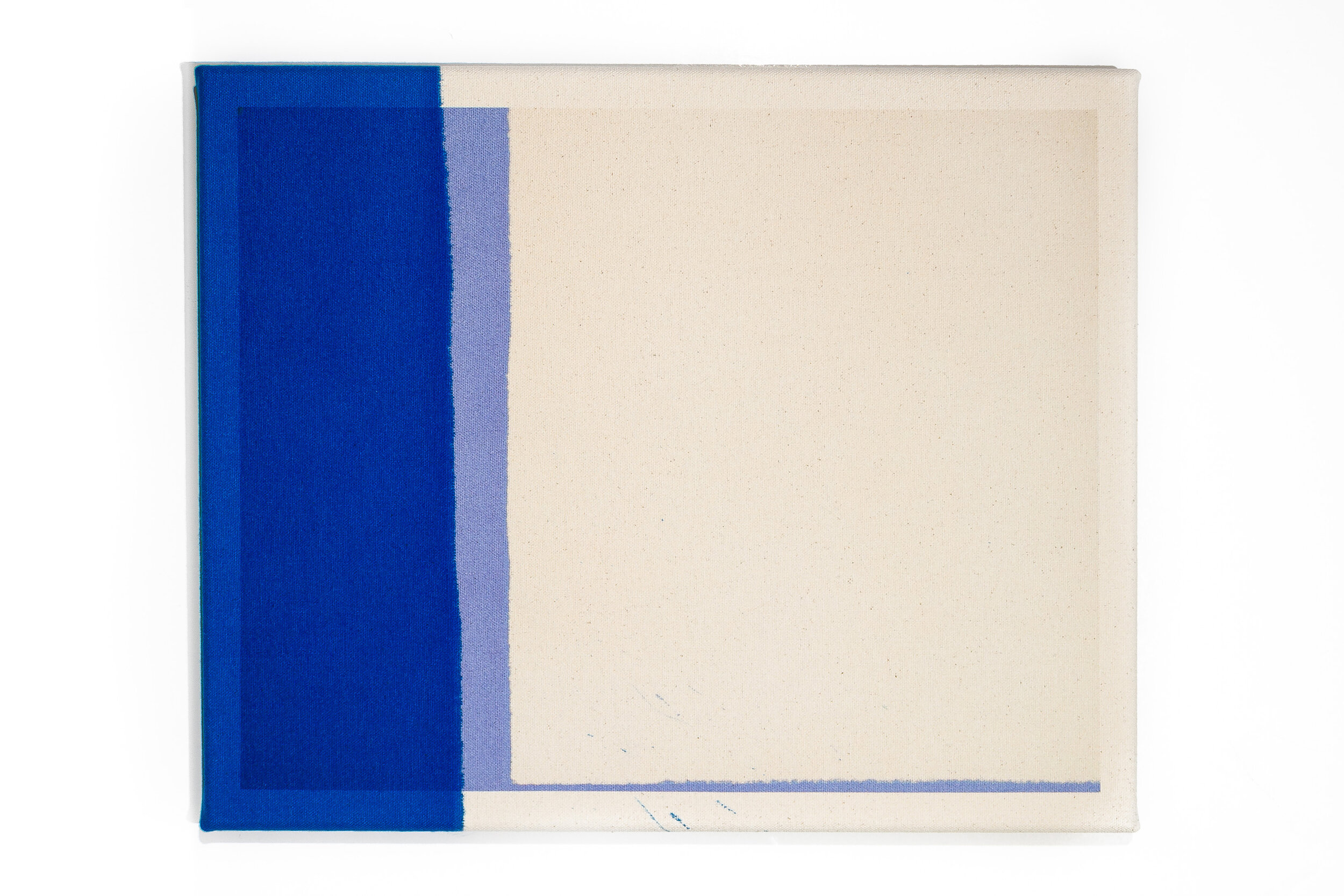   Underlay, blue, 2019 Inkjet print and inkjet ink on canvas  38 x 31.5 cm 