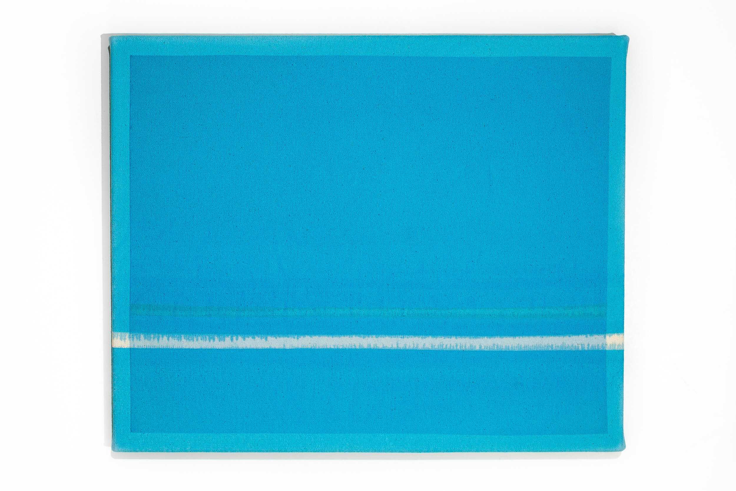   Underlay, light blue, 2019 Inkjet print and inkjet ink on canvas  38 x 31.5 cm 