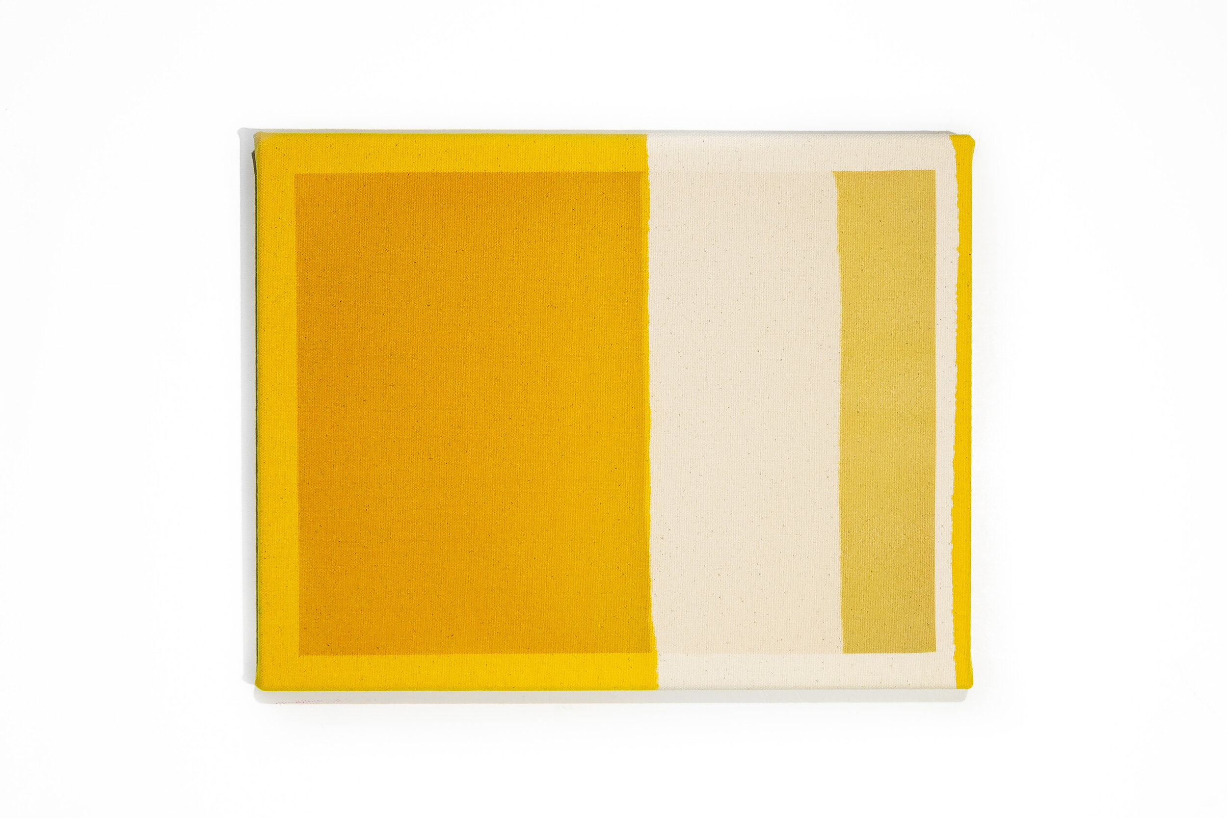   Underlay, yellow, 2019 Inkjet print and inkjet ink on canvas  31.5 x 24 cm 