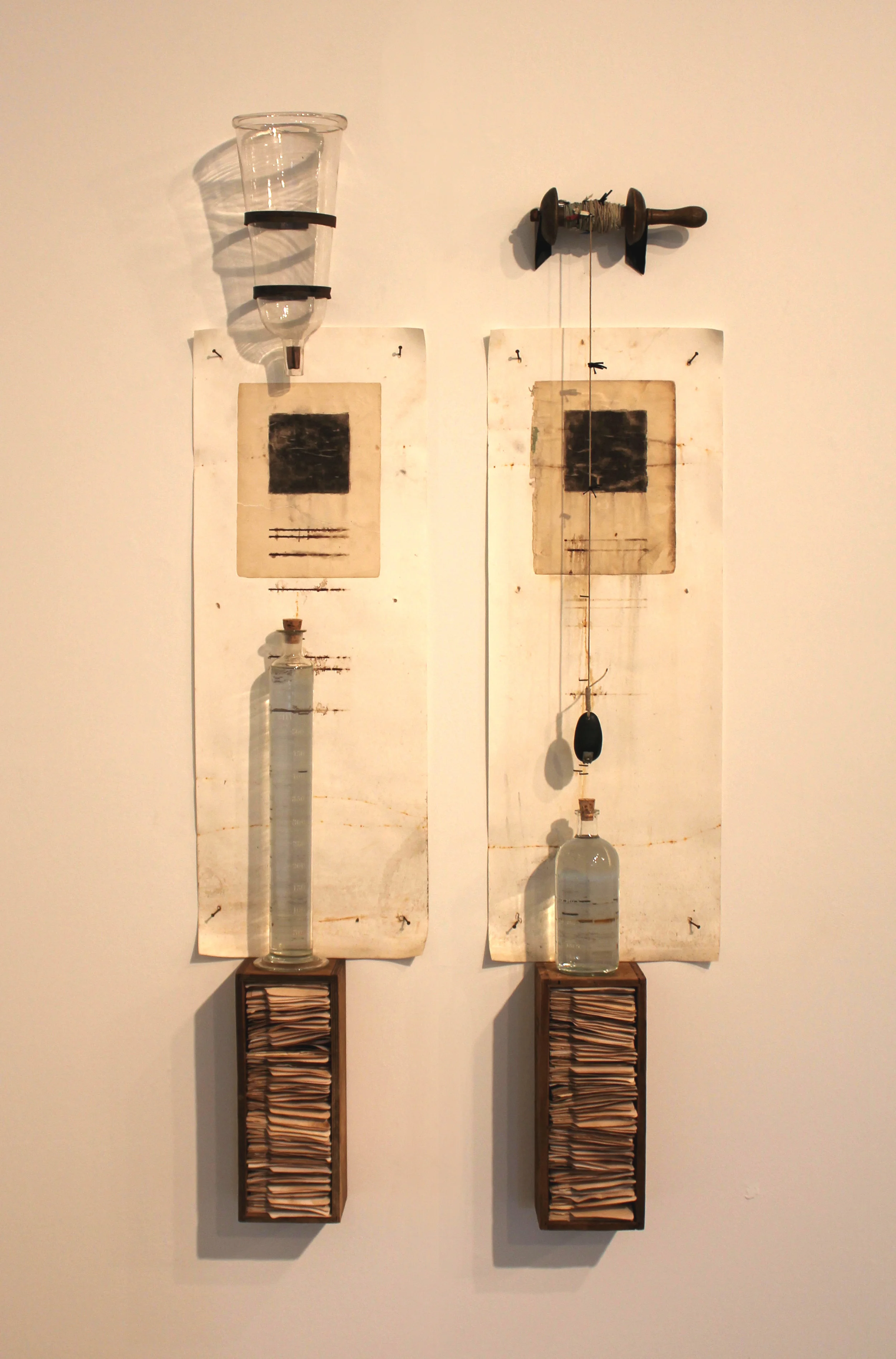 The Water Rises I and II, 48 x 11 x 4 inches each, 2012